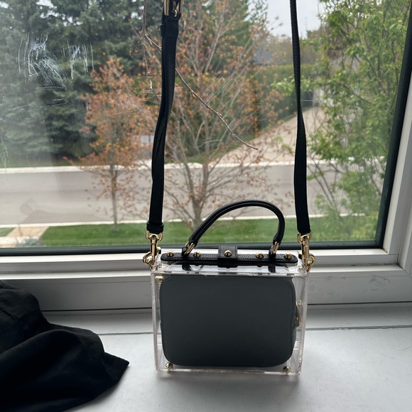 Dolce & Gabbana Plexiglass Encased Black Leather Clutch/Crossbody - Picture 2 of 16
